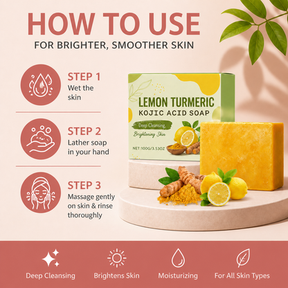 Lemon Turmeric Kojic Cleansing Bar for Brighter, Smoother Skin