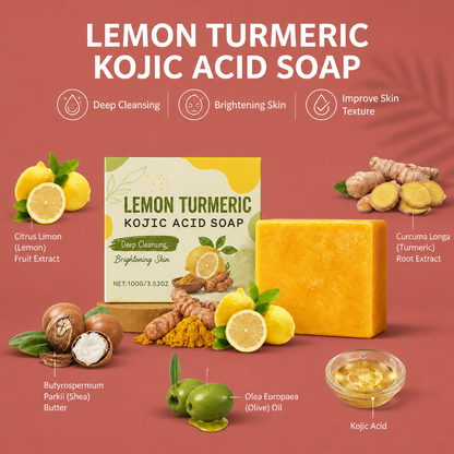 Lemon Turmeric Kojic Cleansing Bar for Brighter, Smoother Skin