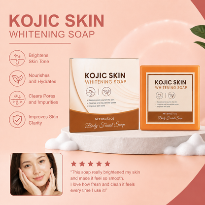 Kojic Brightening Soap Bar for Smooth, Radiant Face & Body