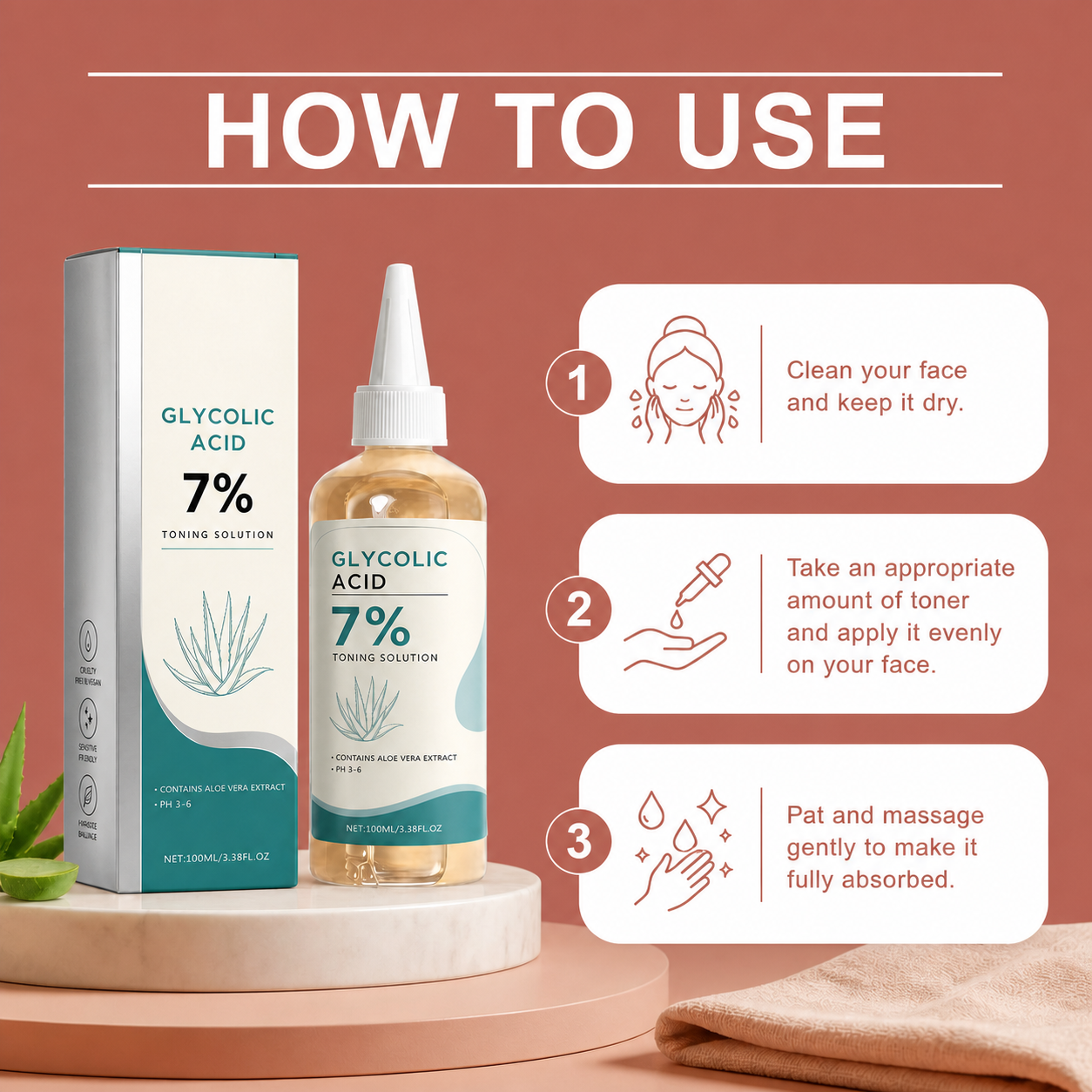 Hydrating Glycolic Acid Facial Toner for Smooth, Refreshed Skin