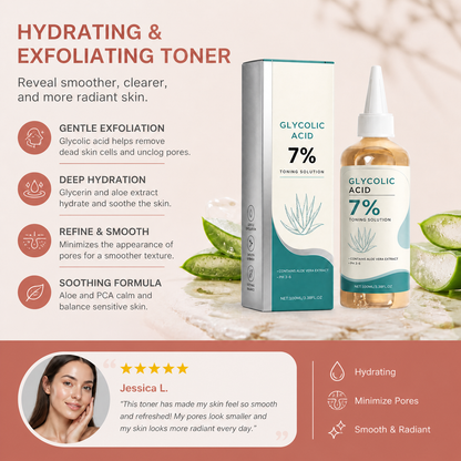 Hydrating Glycolic Acid Facial Toner for Smooth, Refreshed Skin