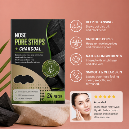 Charcoal Nose Pore Strips for Clear, Smooth-Looking Skin