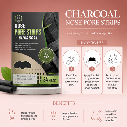 Charcoal Nose Pore Strips for Clear, Smooth-Looking Skin