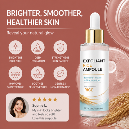 Rice Bran & Niacinamide Exfoliating Ampoule – Brightens and Hydrates Skin