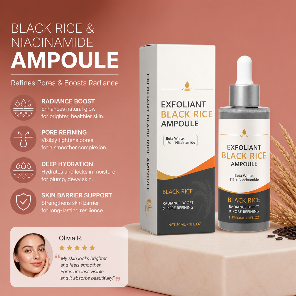Black Rice & Niacinamide Ampoule – Refines Pores and Boosts Radiance