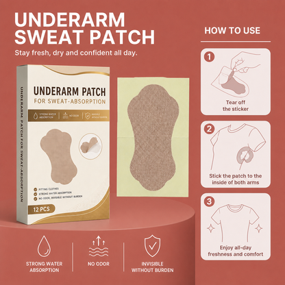 Invisible Underarm Sweat Absorbing Patches for Dry Everyday Comfort