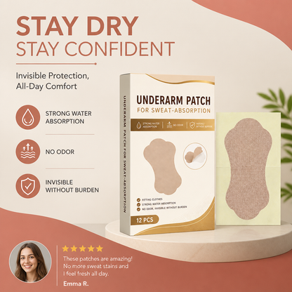 Invisible Underarm Sweat Absorbing Patches for Dry Everyday Comfort