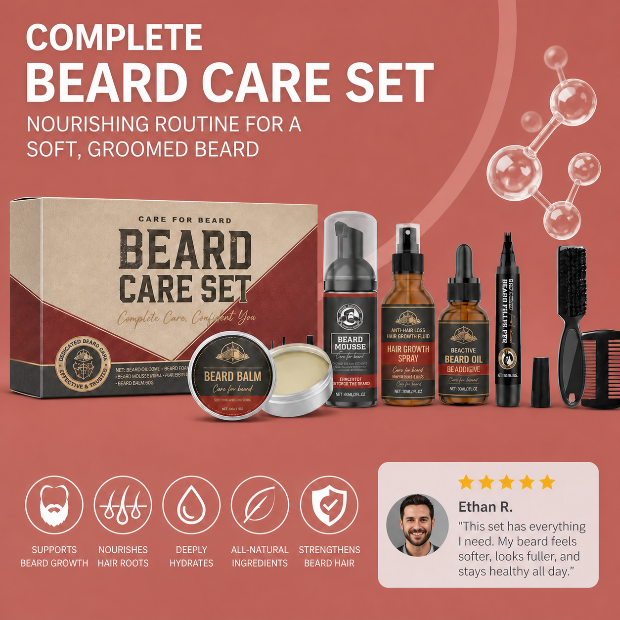Complete Beard Care Set – Nourishing Routine for a Soft, Groomed Beard