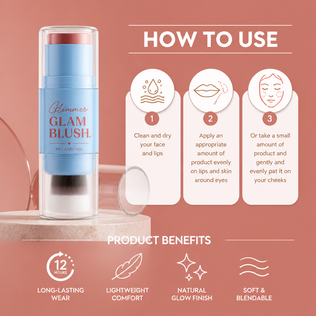 Double-Ended Cream Blush Stick – Soft Blendable Color For A Natural Glow
