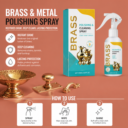 Brass & Metal Polishing Spray – Restores Shine With Deep Cleaning Care
