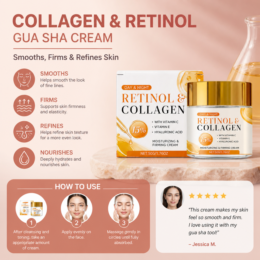 Collagen & Retinol Gua Sha Cream – Smooths, Firms & Refines Skin