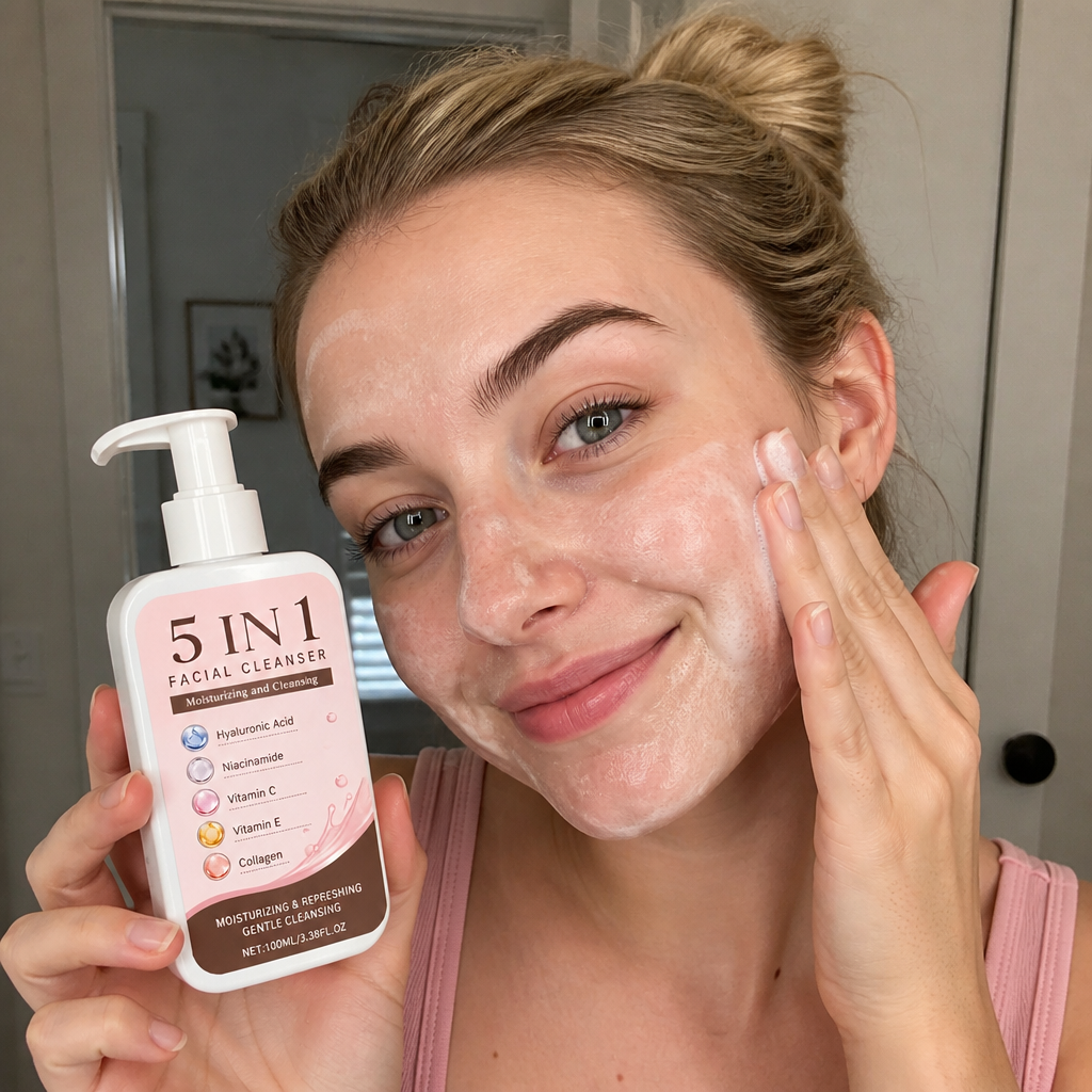 5-in-1 Hydrating Facial Cleanser – Cleanses, Brightens & Refreshes Skin