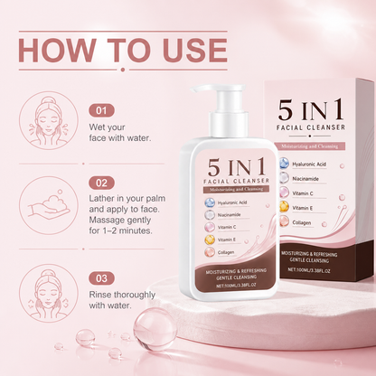 5-in-1 Hydrating Facial Cleanser – Cleanses, Brightens & Refreshes Skin
