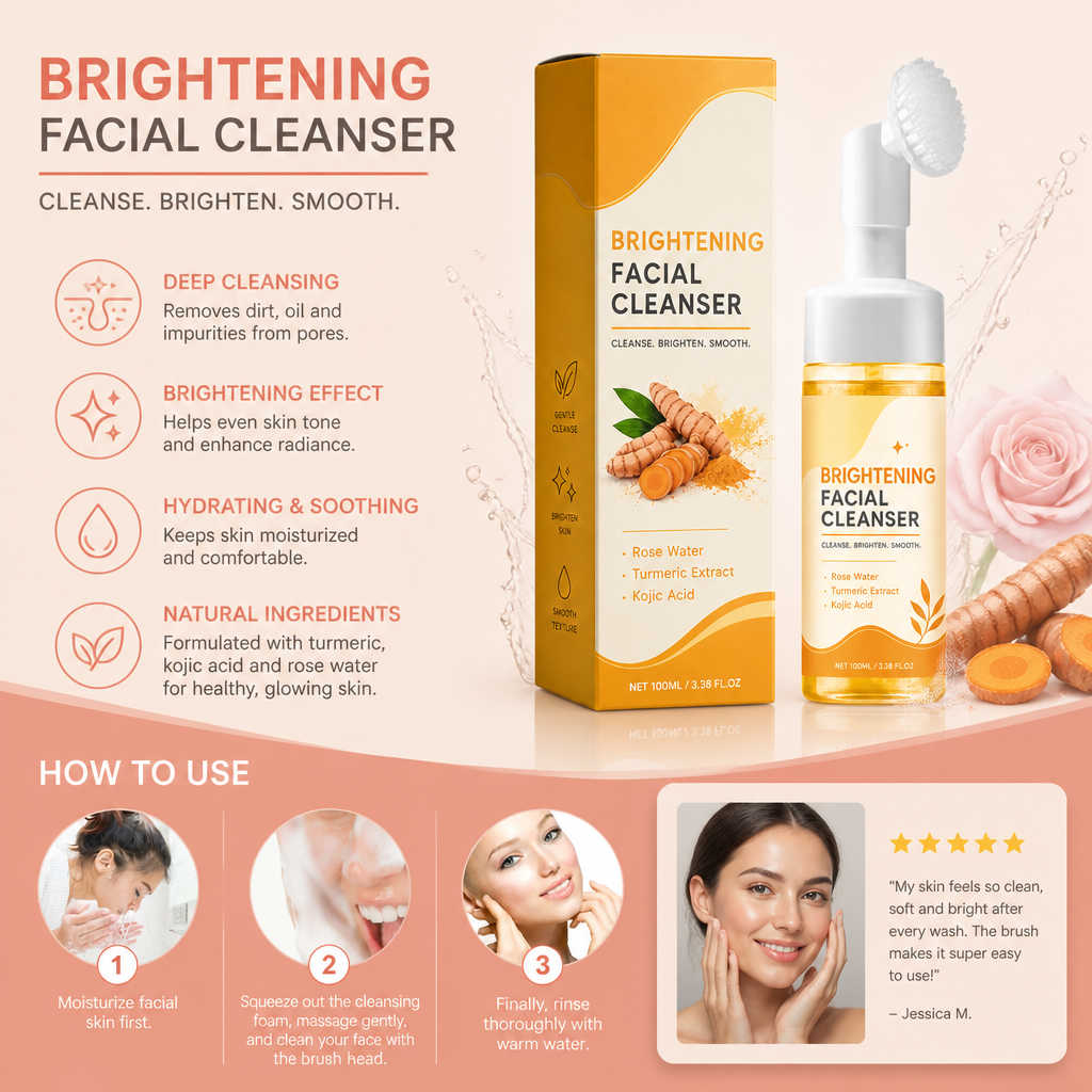 Turmeric & Kojic Cleansing Foam – Deep Cleansing for Smooth, Fresh Skin