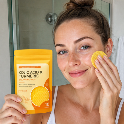 Turmeric & Kojic Cleansing Pads – Gently Exfoliate & Brighten Skin