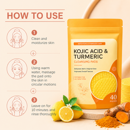 Turmeric & Kojic Cleansing Pads – Gently Exfoliate & Brighten Skin