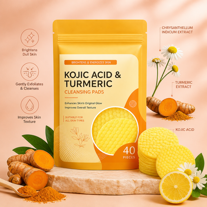 Turmeric & Kojic Cleansing Pads – Gently Exfoliate & Brighten Skin