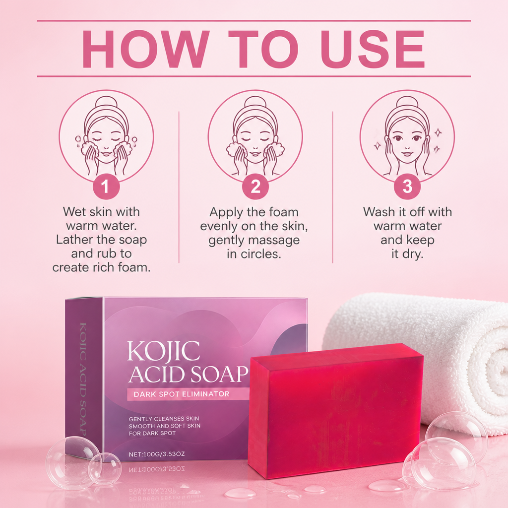Kojic Acid Brightening Cleansing Soap – Smooth & Even-Looking Skin