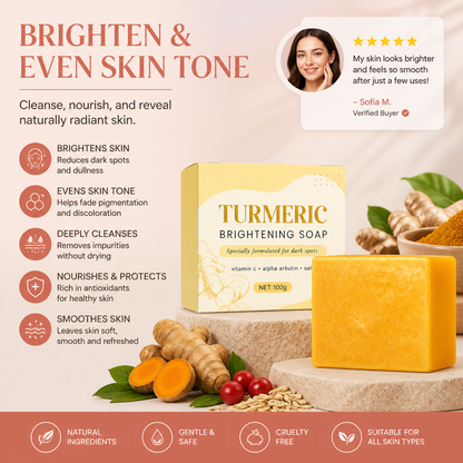 Turmeric & Vitamin C Brightening Soap – Cleanse for Smooth, Radiant Skin