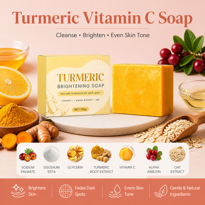 Turmeric & Vitamin C Brightening Soap – Cleanse for Smooth, Radiant Skin