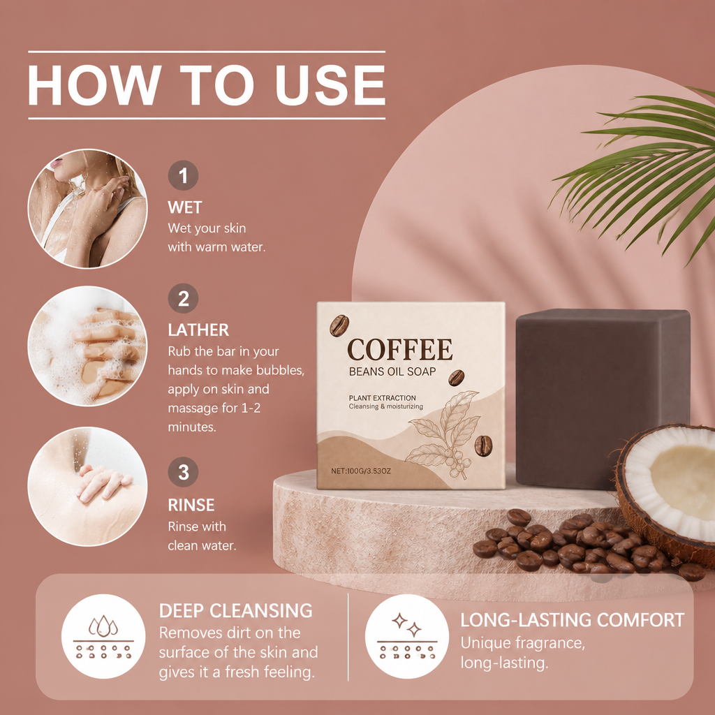 Coffee & Coconut Cleansing Bar – Deep Cleanse & Soft, Fresh Skin