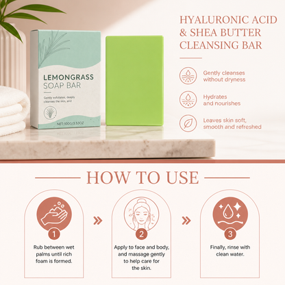 Hyaluronic Acid & Shea Butter Cleansing Bar – Soft, Hydrated Skin