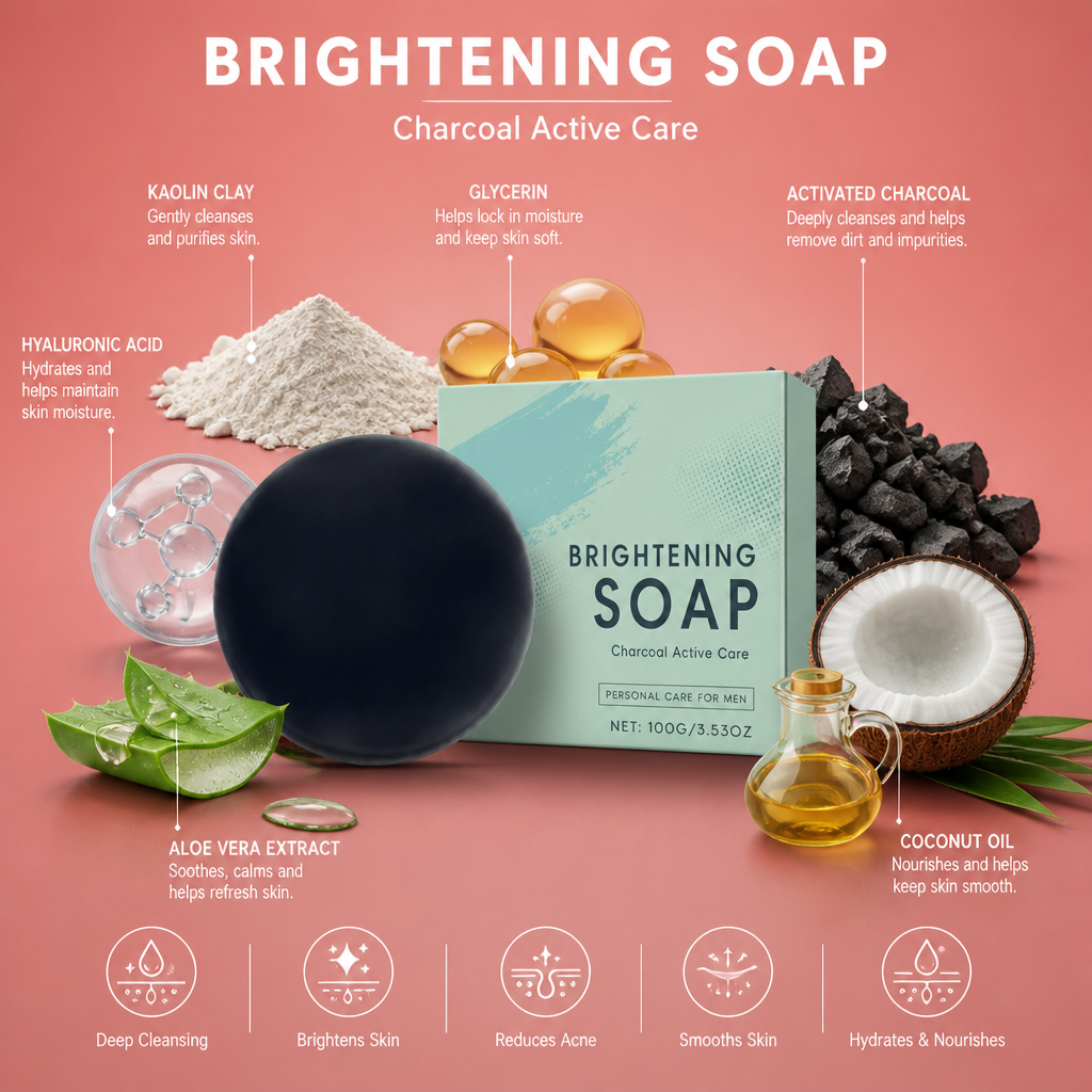 Charcoal Brightening Soap – Deep Cleansing Bar for Smooth, Fresh Skin