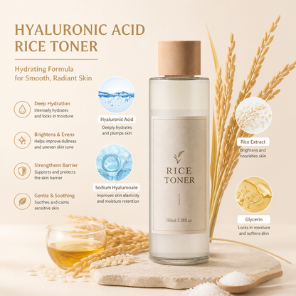Hyaluronic Acid Rice Toner – Hydrating Formula for Smooth, Radiant Skin