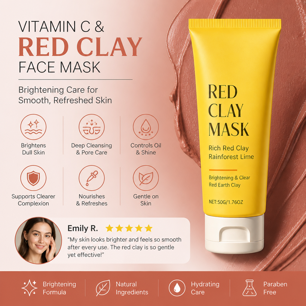 Vitamin C & Red Clay Face Mask – Brightening Care for Smooth, Refreshed Skin