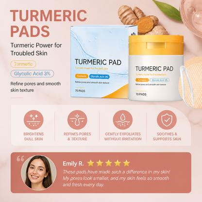 Turmeric & Glycolic Acid Facial Pads – Gently Exfoliate for Radiant Skin