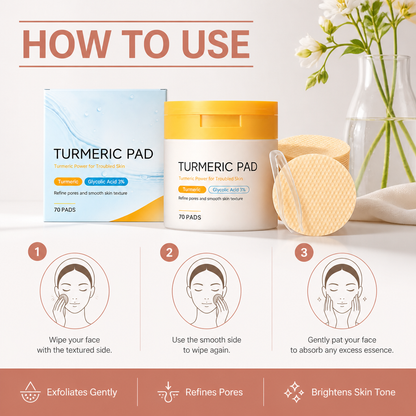 Turmeric & Glycolic Acid Facial Pads – Gently Exfoliate for Radiant Skin