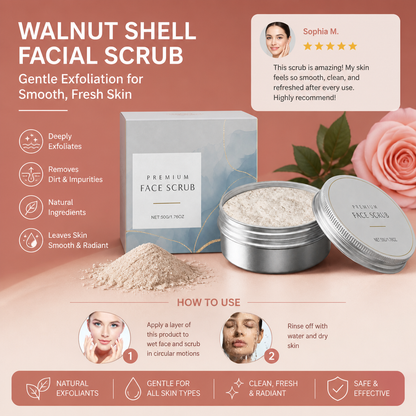 Walnut Shell Facial Scrub – Gentle Exfoliation for Smooth, Fresh Skin
