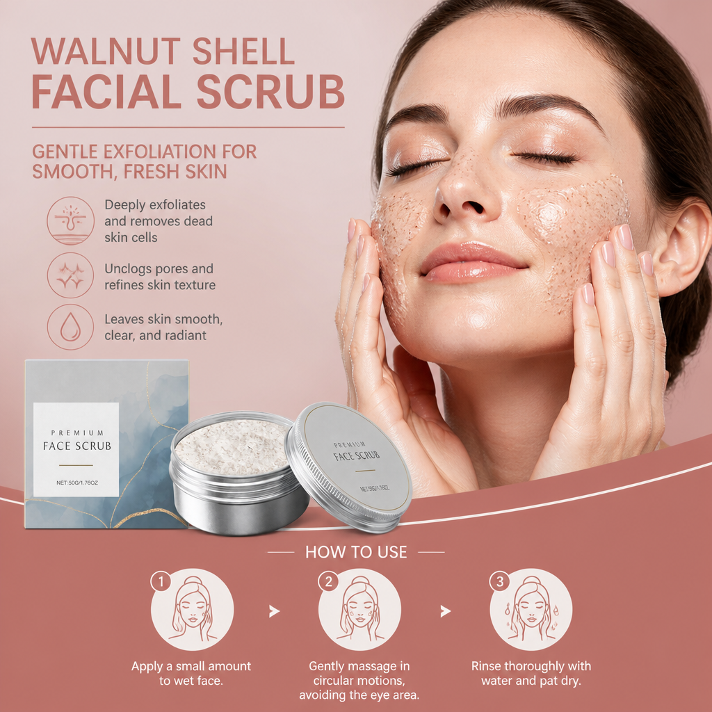 Walnut Shell Facial Scrub – Gentle Exfoliation for Smooth, Fresh Skin
