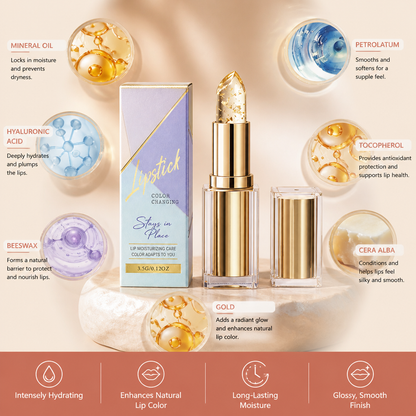 Hydrating Gold Lip Gloss – Long-Lasting Shine for Soft, Smooth Lips