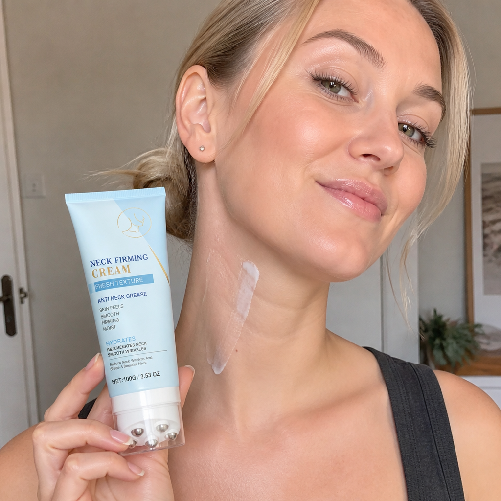Firming Neck Cream with Massage Roller – Hydrating Care for Smoother Skin
