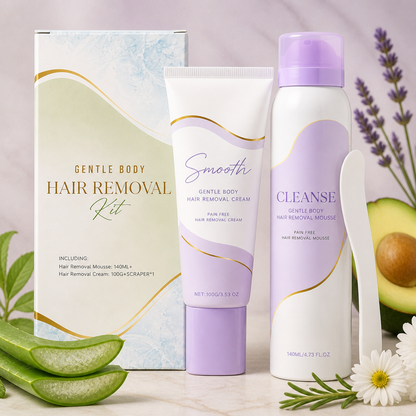 Gentle Hair Removal Cream & Mousse Set for Smooth-Looking Skin