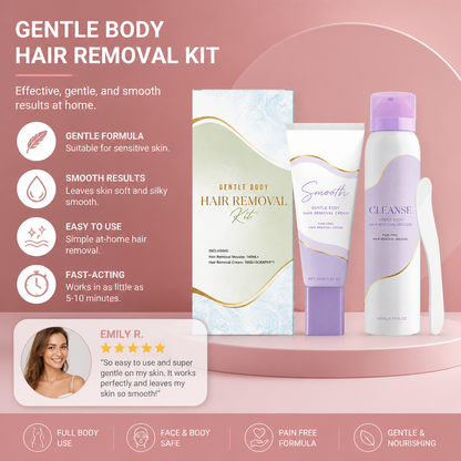 Gentle Hair Removal Cream & Mousse Set for Smooth-Looking Skin