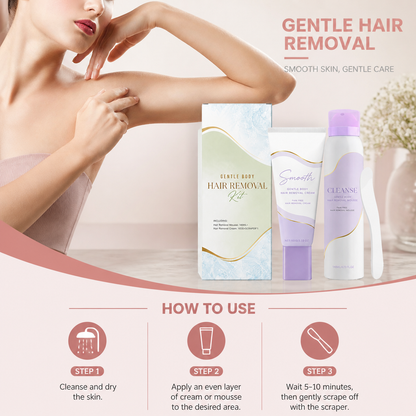 Gentle Hair Removal Cream & Mousse Set for Smooth-Looking Skin