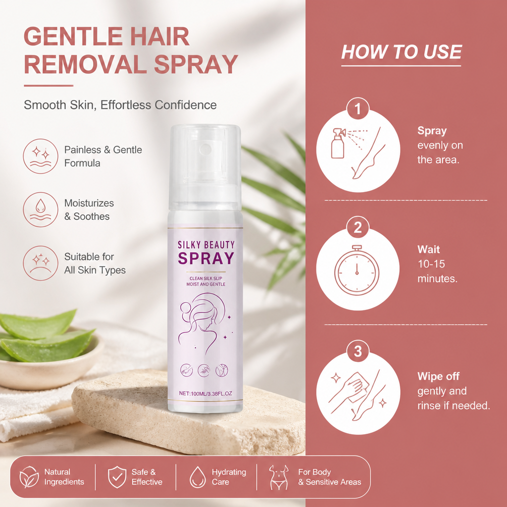 Gentle Hair Removal Spray with Aloe Vera for Smooth Skin