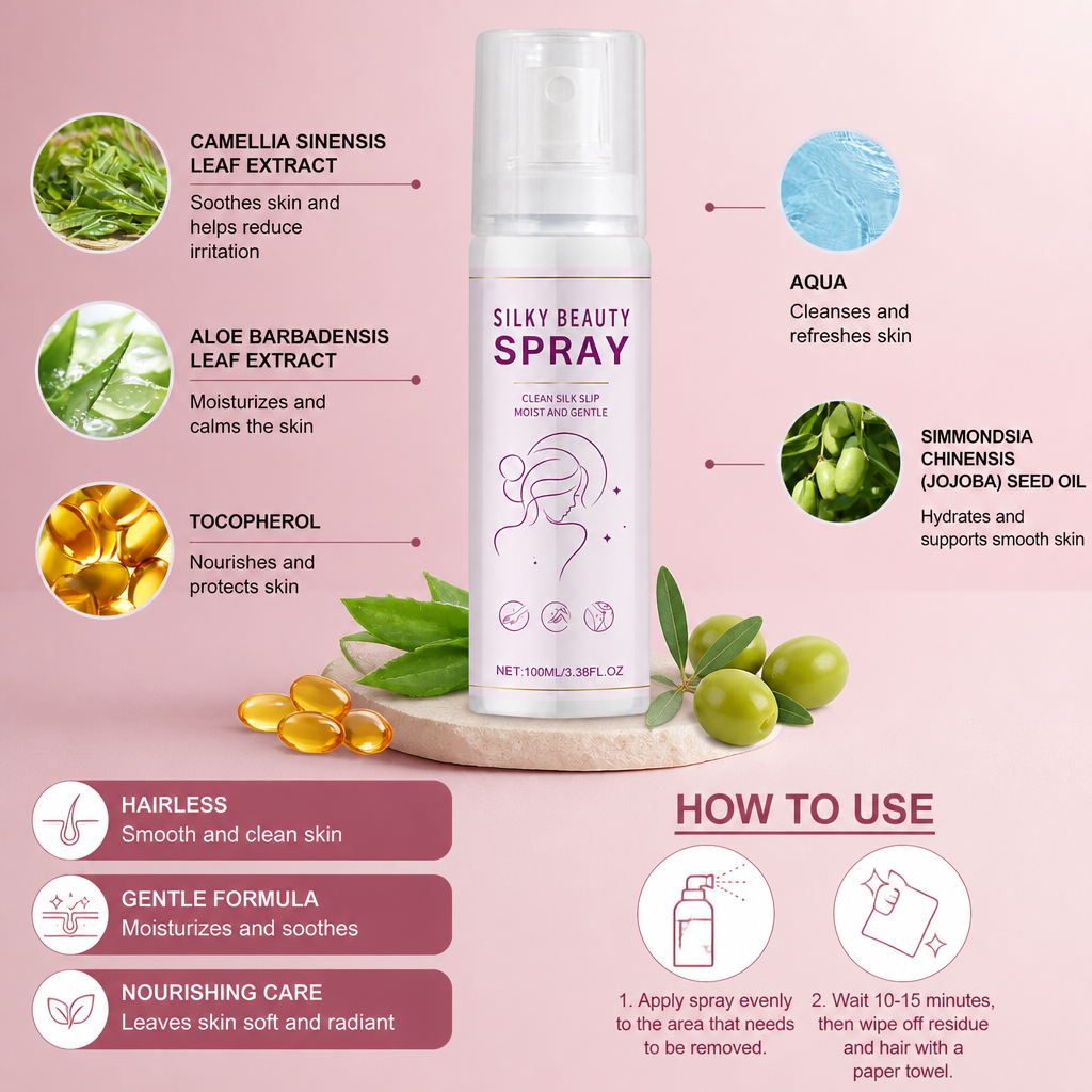 Gentle Hair Removal Spray with Aloe Vera for Smooth Skin
