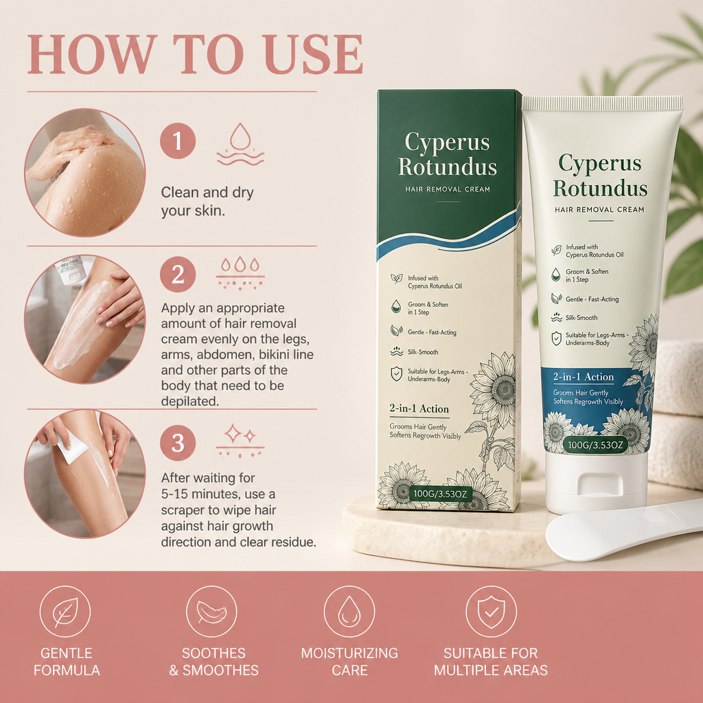 Cyperus Rotundus Hair Removal Cream – Gentle Formula For Smooth Skin