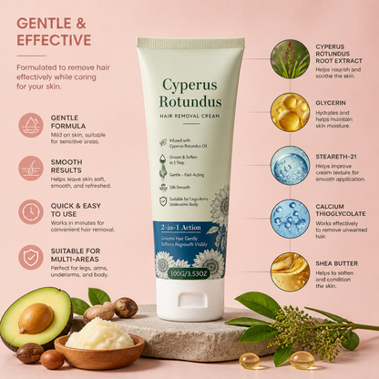Cyperus Rotundus Hair Removal Cream – Gentle Formula For Smooth Skin