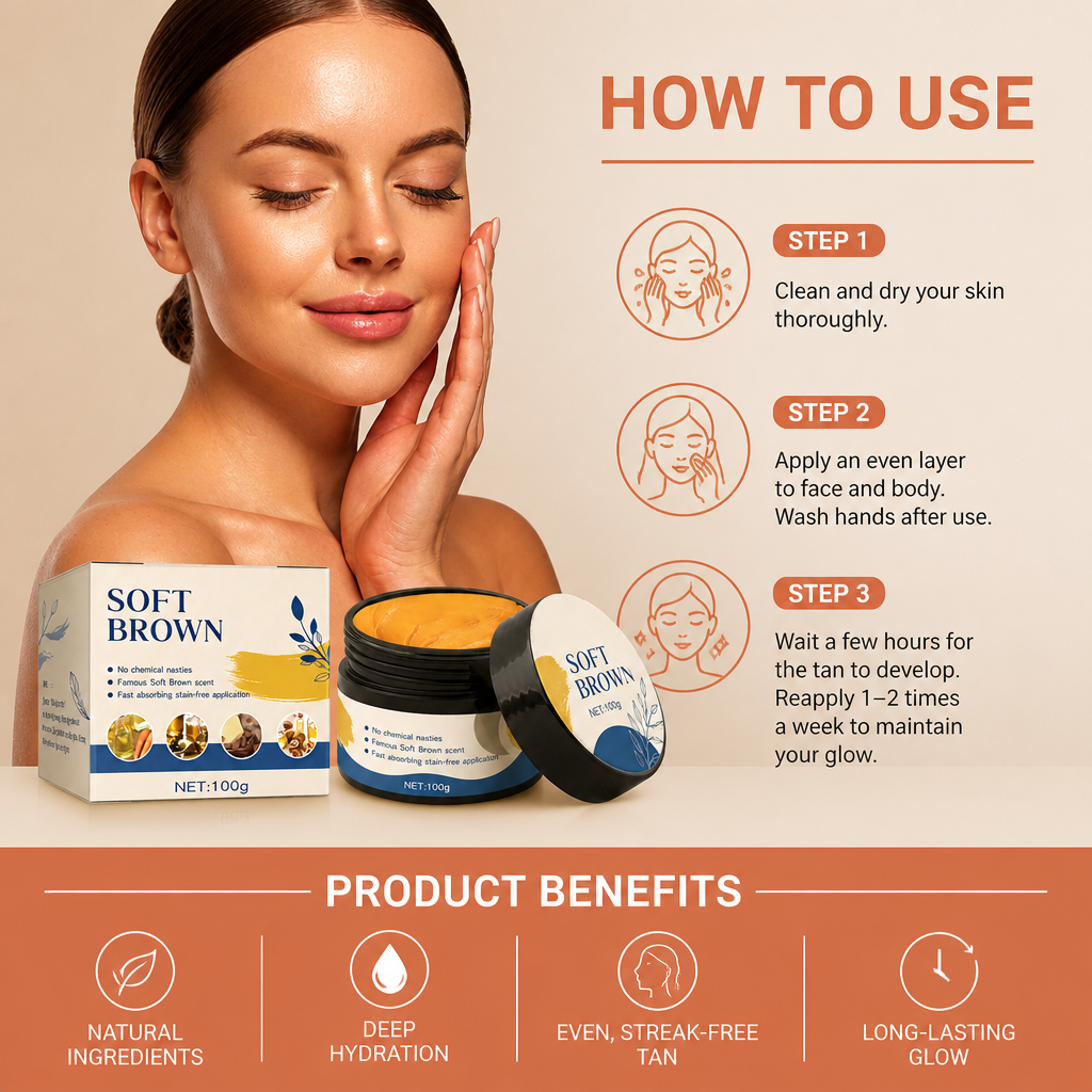 Natural Self-Tanning Body Cream – Smooth Bronze Glow With Nourishing Oils