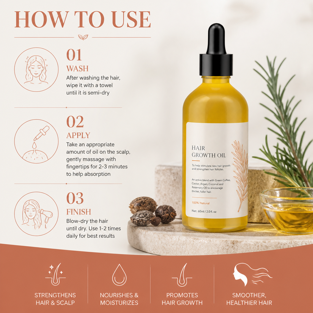 Rosemary Hair Oil – Nourishing Scalp Care Formula for Smooth Hair