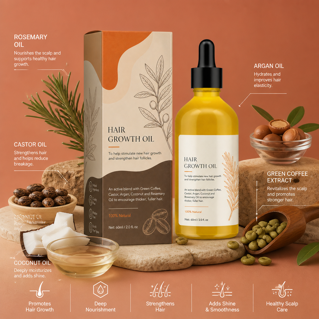 Rosemary Hair Oil – Nourishing Scalp Care Formula for Smooth Hair