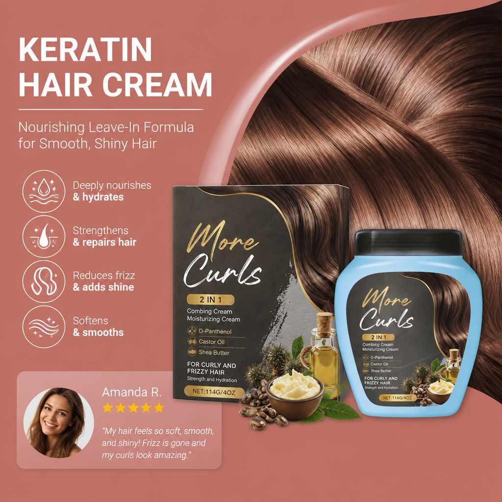 Keratin Hair Cream – Nourishing Leave-In Formula for Smooth Shiny Hair