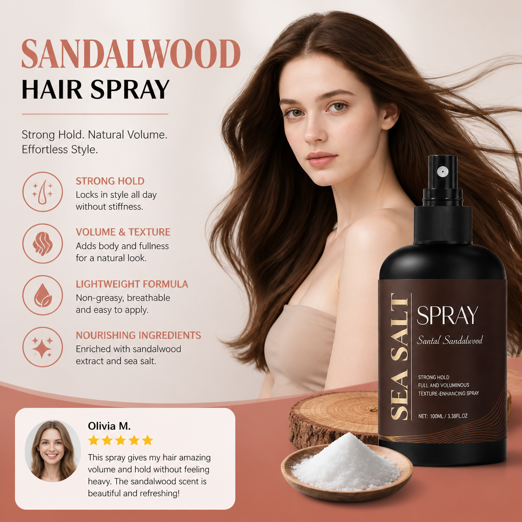Sandalwood Hair Spray – Volumizing Styling Mist for Textured Hair