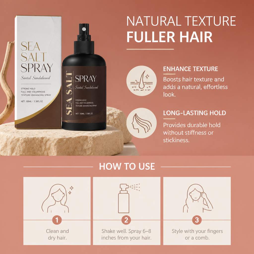 Sandalwood Hair Spray – Volumizing Styling Mist for Textured Hair