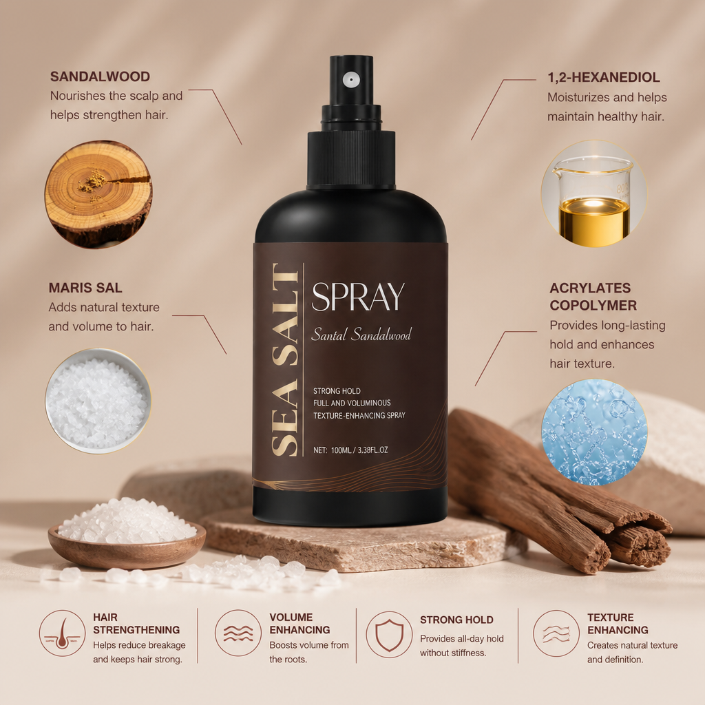 Sandalwood Hair Spray – Volumizing Styling Mist for Textured Hair
