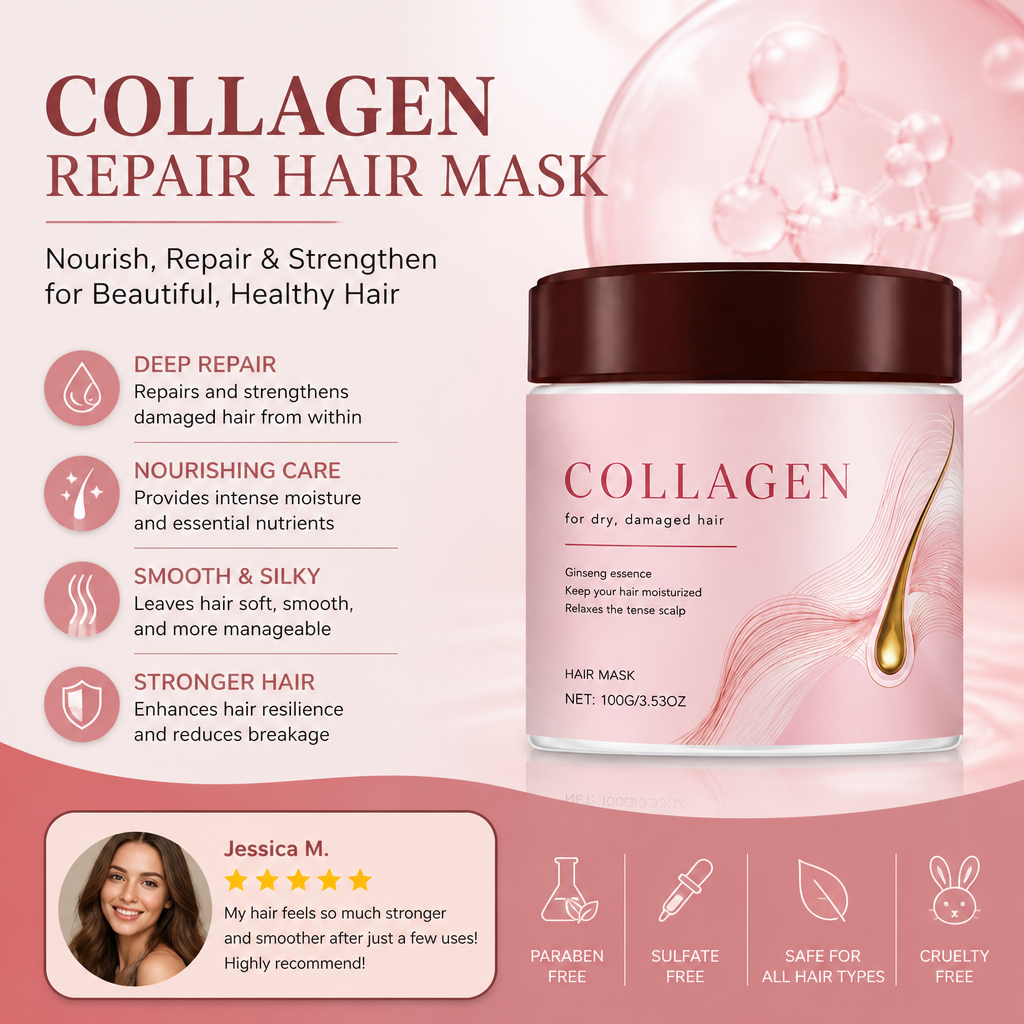 Collagen Repair Hair Mask – Nourishing Formula For Stronger Softer Hair